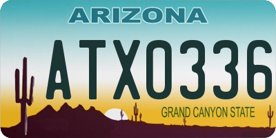 AZ license plate ATX0336