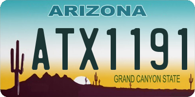 AZ license plate ATX1191