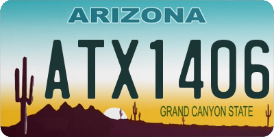 AZ license plate ATX1406