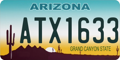 AZ license plate ATX1633