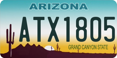 AZ license plate ATX1805