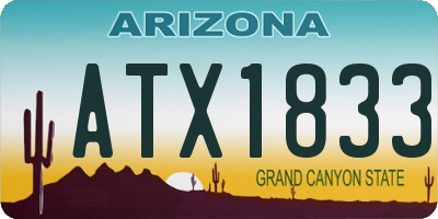 AZ license plate ATX1833