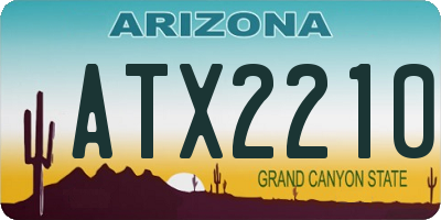 AZ license plate ATX2210