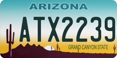 AZ license plate ATX2239