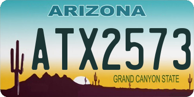 AZ license plate ATX2573