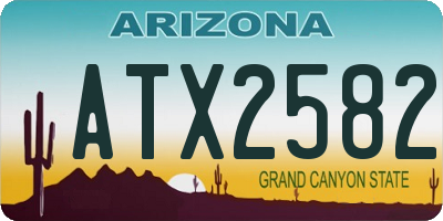 AZ license plate ATX2582