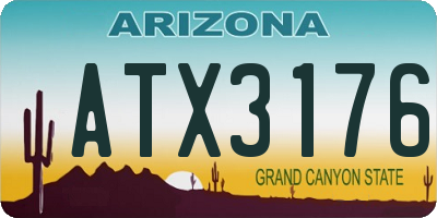 AZ license plate ATX3176