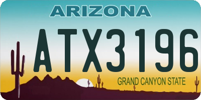AZ license plate ATX3196