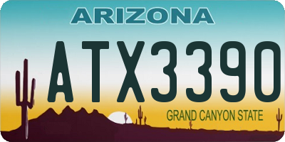 AZ license plate ATX3390