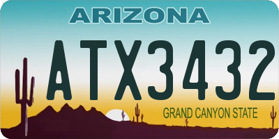 AZ license plate ATX3432