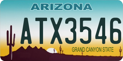 AZ license plate ATX3546