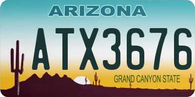 AZ license plate ATX3676