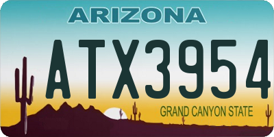 AZ license plate ATX3954