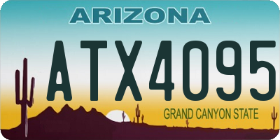 AZ license plate ATX4095