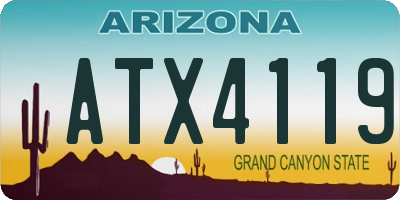 AZ license plate ATX4119