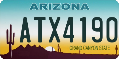 AZ license plate ATX4190