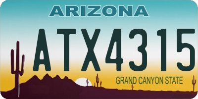 AZ license plate ATX4315