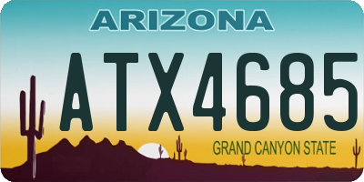 AZ license plate ATX4685