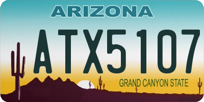 AZ license plate ATX5107
