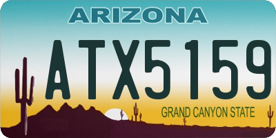 AZ license plate ATX5159