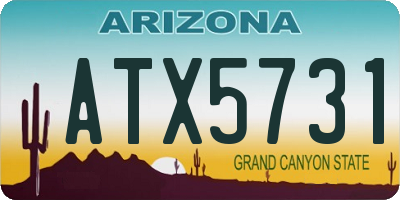 AZ license plate ATX5731
