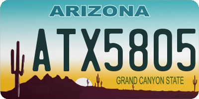 AZ license plate ATX5805