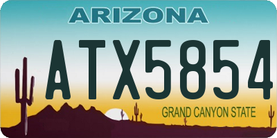 AZ license plate ATX5854