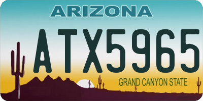 AZ license plate ATX5965