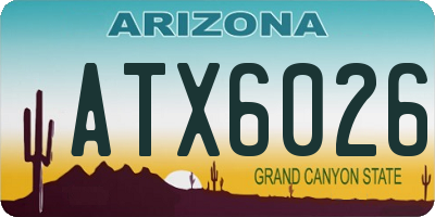 AZ license plate ATX6026
