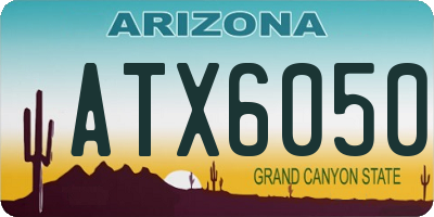 AZ license plate ATX6050