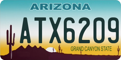 AZ license plate ATX6209