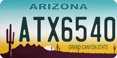 AZ license plate ATX6540