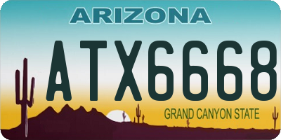 AZ license plate ATX6668