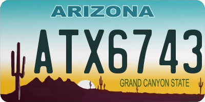 AZ license plate ATX6743