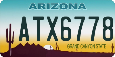 AZ license plate ATX6778