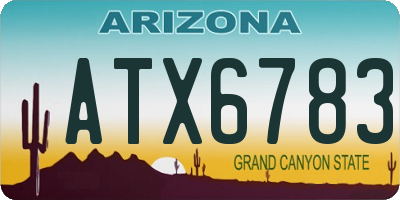 AZ license plate ATX6783