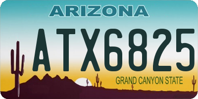 AZ license plate ATX6825