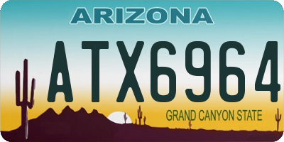 AZ license plate ATX6964