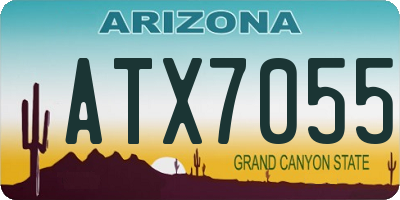 AZ license plate ATX7055