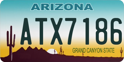AZ license plate ATX7186