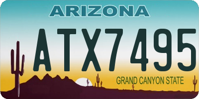 AZ license plate ATX7495