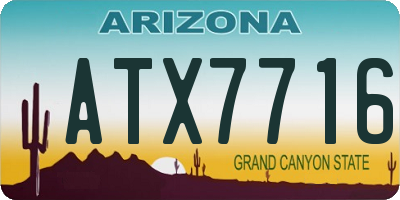 AZ license plate ATX7716