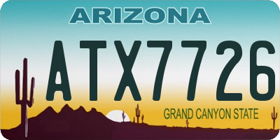 AZ license plate ATX7726