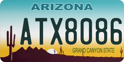 AZ license plate ATX8086