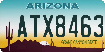 AZ license plate ATX8463