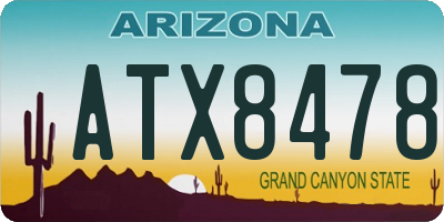 AZ license plate ATX8478