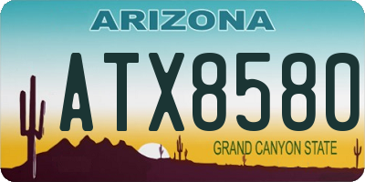 AZ license plate ATX8580