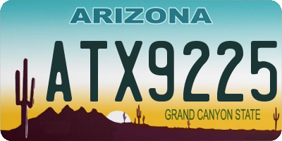 AZ license plate ATX9225