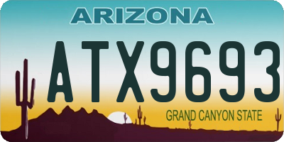 AZ license plate ATX9693