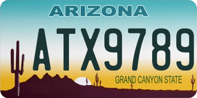 AZ license plate ATX9789